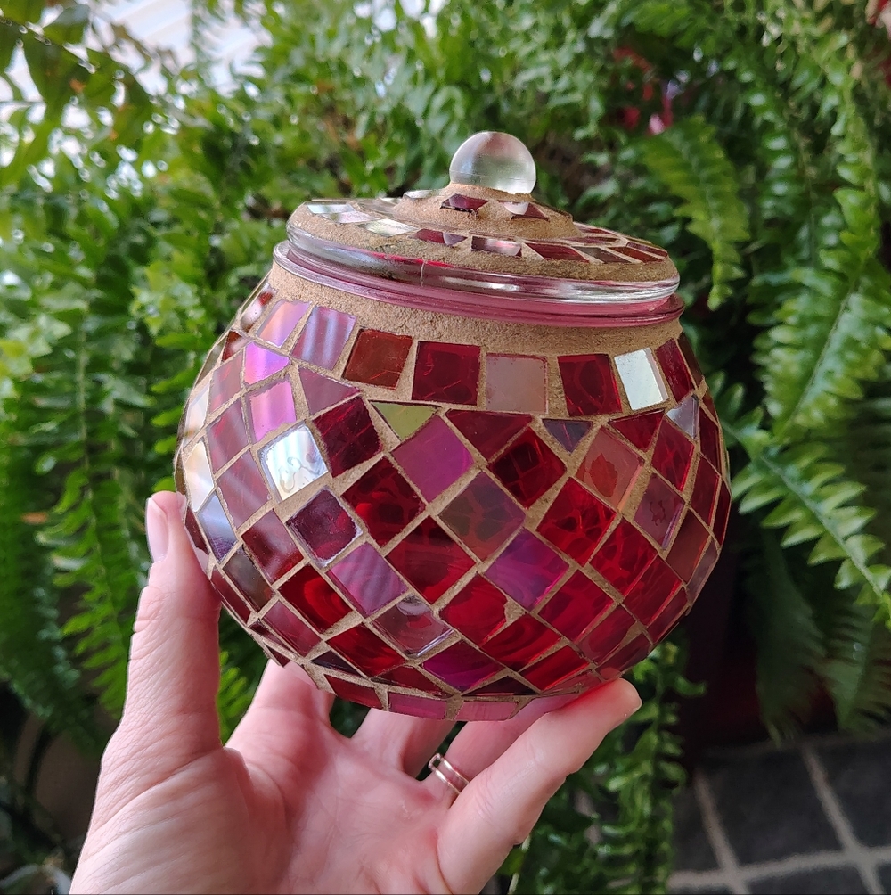 Vintage Mosaic Apothecary Glass Holder
